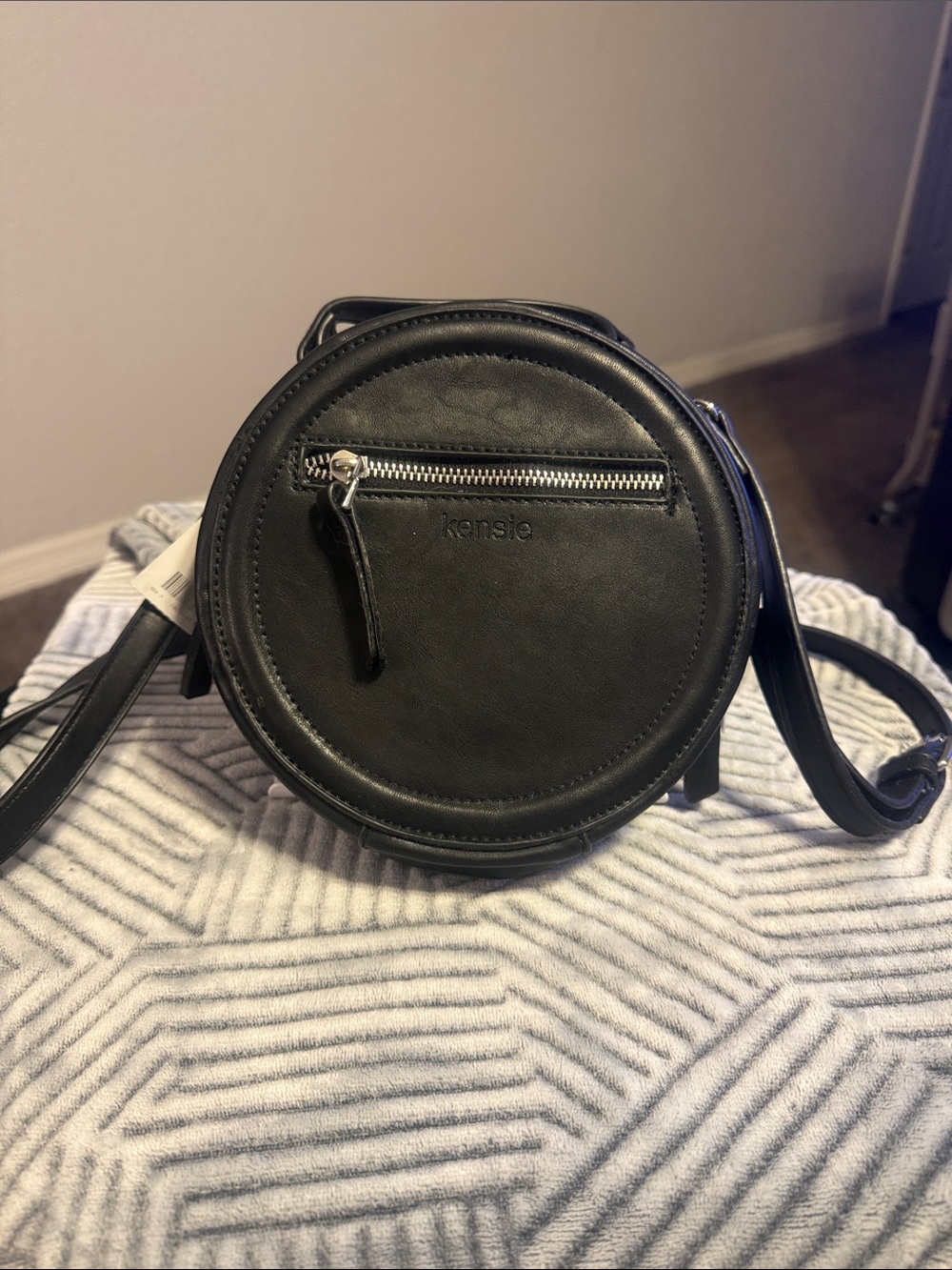 Kensie Black Round Crossbody Purse